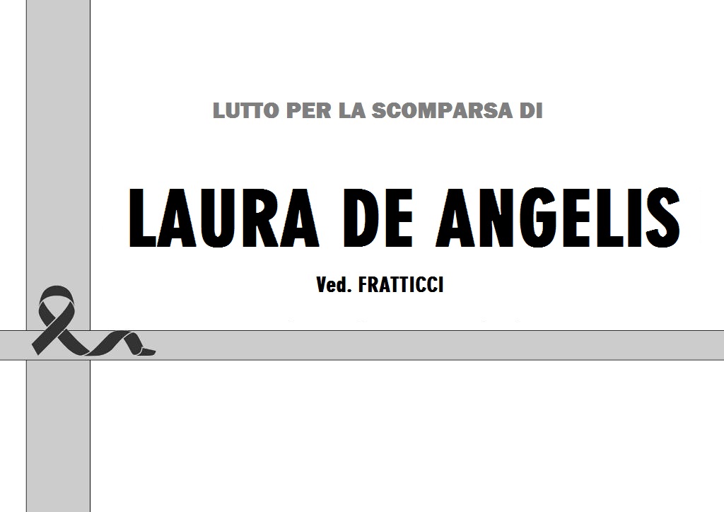 Lutto per la scomparsa della Maestra Laura De Angelis ved. Fratticci